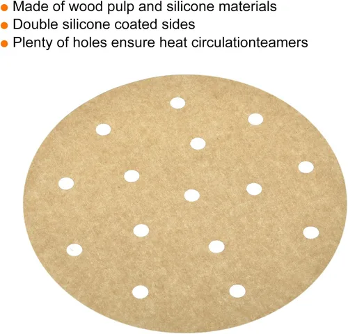 Miniatura 4 de uxcell 100 piezas de papel pergamino para freidora de aire, forro redondo de 6 pulgadas, papel de hornear antiadherente para freidoras de aire