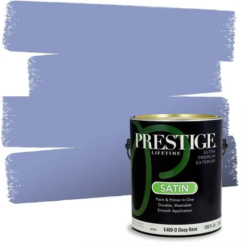 Miniatura 204 de Prestige Paints. - Base y pintura para exteriores en un solo galón, 1 galón. plano, comparable con Sherwin Williams Topsail. SW6799-PCM
