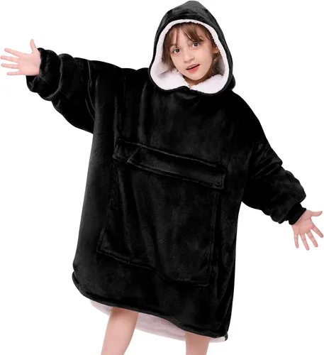 yescool Manta de vestir con capucha para niños, regalos de cumpleaños para niñas adolescentes, para niños de 8 a 15 años, sudadera de gran tamaño de
