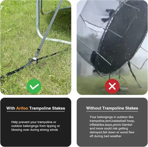 Miniatura 2 de Estacas para trampolín de acero galvanizado, fuerte y galvanizado, kit de anclaje de alto viento para trampolín, tiendas de campaña, anclajes