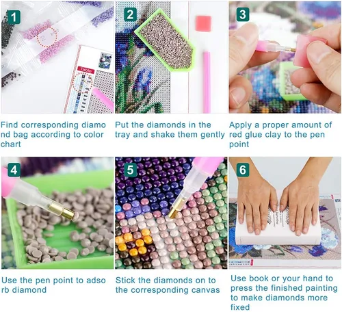 Miniatura 7 de Koikify Kits de pintura de diamantes 5D para adultos, taladro redondo completo, pintura de flores, punto de cruz 5D, arte de resina, cuentas de Flor