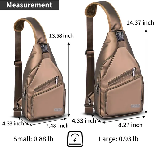 Miniatura 10 de AMJ Bolso cruzado tipo bandolera para hombres y mujeres, mochila de hombro casual, mochila de pecho tipo morral para senderismo y viajes Blanco Gris