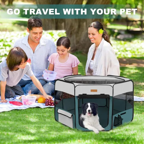 Miniatura 6 de Corralito para perros, corral portátil para mascotas para gatos, cachorros, conejos, pollos, tienda de campaña plegable de gran capacidad para Azul