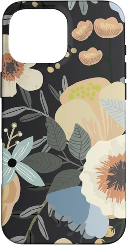 Miniatura 19 de Funda para iPhone 13 Pro Max Boho Wildflower Garden Botanical Floral Pattern (negro)