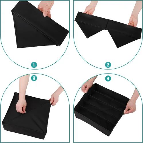 Miniatura 5 de Cajón debajo del gabinete, organizador de ropa de 5 celdas, cubos de almacenamiento plegables para ropa interior, cajones organizadores, cajas