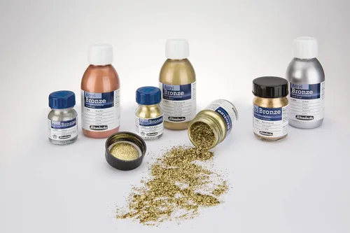 Miniatura 5 de Schmincke - Aqua-Bronze, oro pálido rico, 20 ml, 15 812 032, efectos metálicos brillantes en pinturas gouache y acuarela, papel, cartón, tabla