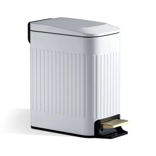 Miniatura 11 de Cubo de basura pequeño para baño con tapa, cierre suave, de 6 litros/1.6 galones, cubo de basura delgado con pedal de metal, contenedor de basura En