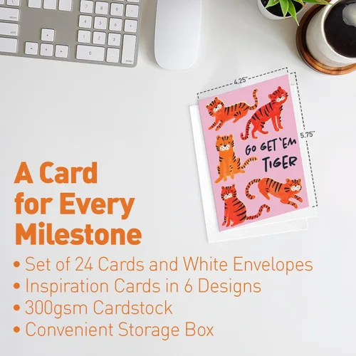 Miniatura 3 de Sweetzer & Orange S&O - Juego de 24 tarjetas inspiradoras coloridas con sobres, hojas de felicitación en blanco, caja surtida, notas de afirmación