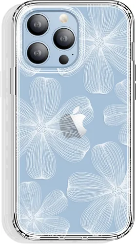 Miniatura 53 de GYZYA Funda transparente para iPhone 14 y iPhone 13 de 6.1 pulgadas con diseño de patrón, funda protectora delgada de TPU + parachoques a prueba
