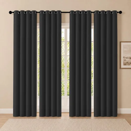 Miniatura 79 de Cortinas de oscurecimiento de habitación de 45 pulgadas de largo para dormitorio y sala de estar, cortinas térmicas aislantes con ojales