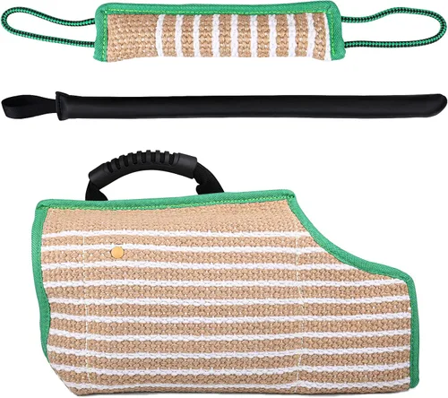 Juego de entrenamiento para mordeduras de perro, brazo de protección para mordeduras de perro, brazo y almohada, palo de entrenamiento para