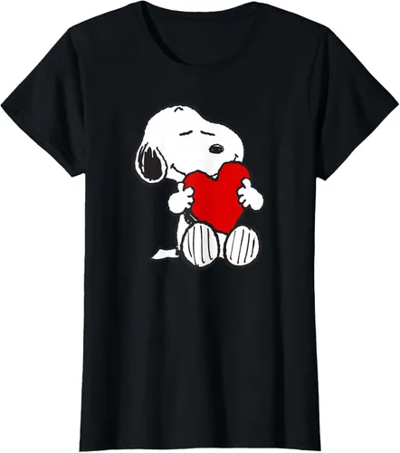 Miniatura 48 de Peanuts Camiseta de San Valentín Snoopy Hugging Heart, Negro
