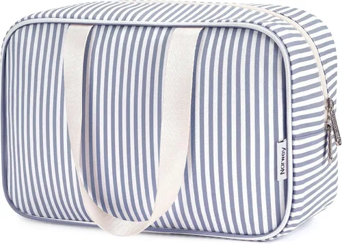 Miniatura 20 de Narwey Neceser de tamaño completo, bolsa de cosméticos grande, bolsa de maquillaje de viaje, organizador para mujeres y niñas, A-Negro, L, Bolsa