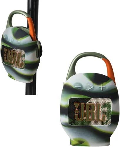 Miniatura 21 de Hermitshell Estuche de transporte de silicona de repuesto para altavoz Bluetooth inalámbrico JBL Clip 3 portátil e impermeable (negro camuflaje)