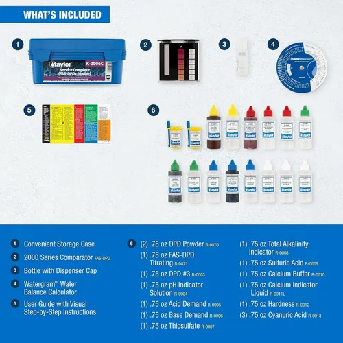 Miniatura 4 de Taylor K-2006C Kit Completo de Prueba de Agua para Piscina Servicio
