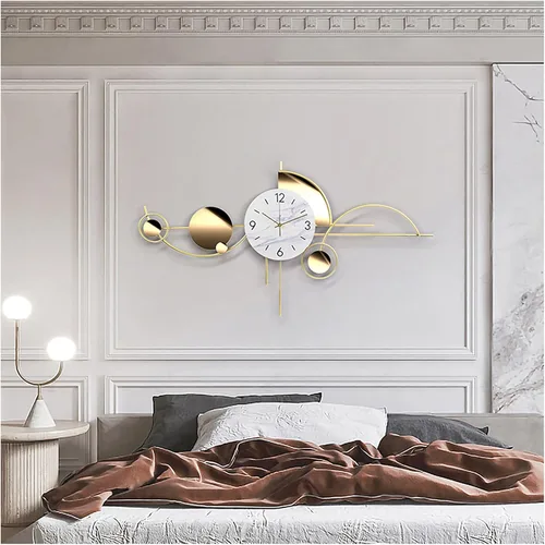 Miniatura 4 de Relojes de pared grandes de metal para sala de estar, arte 3D, silencioso, sin tictac, reloj de cuarzo, creatividad, dormitorio, oficina, corredor