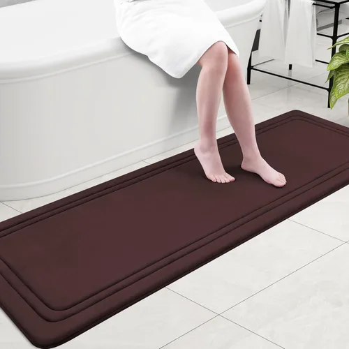 Miniatura 27 de Grandaily Alfombra de baño de espuma viscoelástica de 24 x 16 pulgadas, ultrasuave, antideslizante y absorbente, lavable a máquina, cómoda alfombra