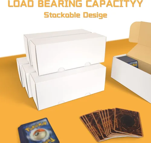 Miniatura 6 de Caja de almacenamiento de tarjetas coleccionables, cajas de almacenamiento de tarjetas deportivas, paquete de 6 cajas de cartón para tarjetas