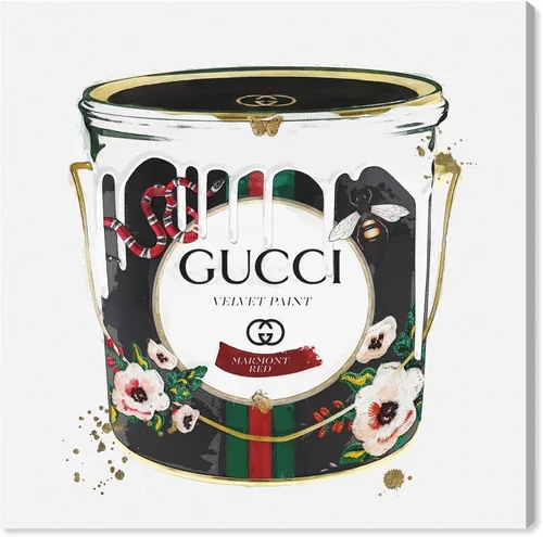 The Oliver Gal Artist Co. Lienzo decorativo para pared con texto en inglés «Velvet Marmont Paint Can» (29768_12x12_CANV_XHD)