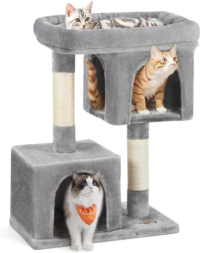 Miniatura 14 de Feandrea Árbol para gatos, torre para gatos de 26.4 pulgadas, condominio de felpa para gatitos de hasta 7 libras, percha grande, 2 cuevas, poste