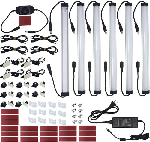 Miniatura 2 de Litever Kit de iluminación LED para debajo del gabinete (kit de barra de luz de 6 a 12 pulgadas) blanco cálido 3000 K, complemento de 6 pulgadas