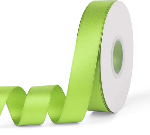 Miniatura 47 de YBLANDEG Cinta de satén de color sólido verde manzana de 1-1/2 pulgadas x 50 yardas, cinta de tela de poliéster de doble cara para envolver regalos