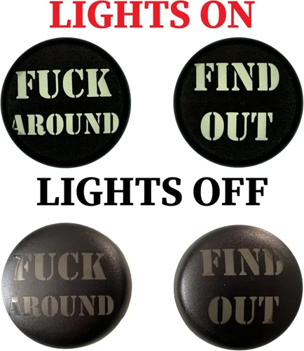 Miniatura 2 de Kustom Cycle Parts Fuck Around Find Out Smoked Bullet Brake/Turn Blinker - Fundas para lentes de luz de señal compatibles con Harley Davidson Street