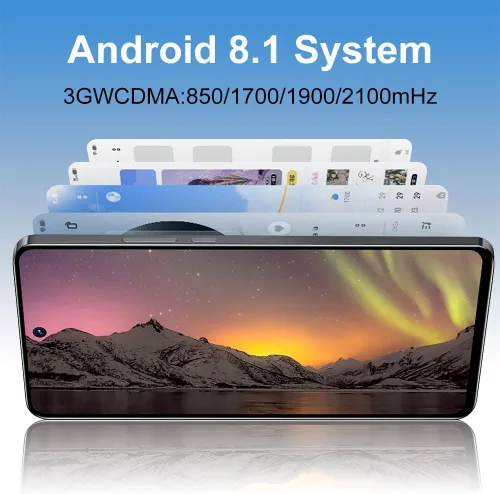 Miniatura 8 de Teléfono Android desbloqueado 2G+64G, pantalla HD de 6.56 pulgadas, teléfono celular de red 3G, Dual SIM Dual Standby, Android 8.1 Smartphone, Negro