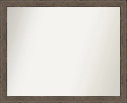 Miniatura 477 de Amanti Art Espejo de pared personalizado no biselado (24 x 27 pulgadas), marco estrecho de nogal chipre - varios tamaños personalizados - Espejo