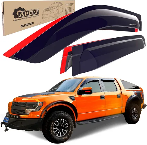 Protectores de lluvia grandes para ventana de ventilación para Ford F-150 SuperCrew 2009-2014 y SVT Raptor SuperCrew 2010-2014 para montaje