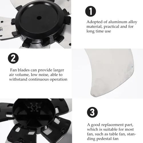 Miniatura 4 de LIFKOME Palas de ventilador de piso Soporte de aspas de ventilador 5 hojas s reemplazo para piezas de reparación de accesorios Hojas eléctricas