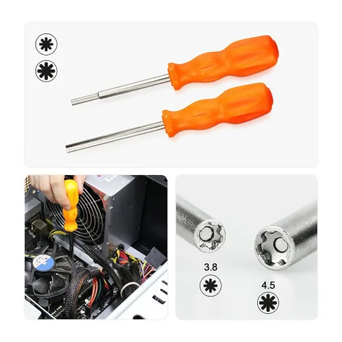 Miniatura 2 de Broca de herramienta de destornillador de seguridad de 0.150 in + 0.177 in Gamebit para N-GC N-ES N-64 S-NES Cartucho de juego