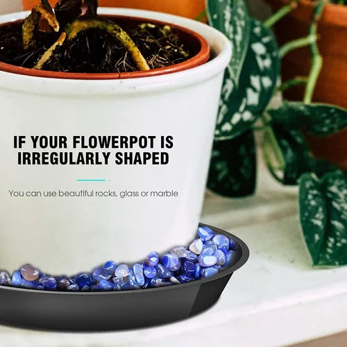 Miniatura 5 de Paquete de 6 platillos para plantas de 4, 6, 8 pulgadas, bandejas de plástico resistentes y duraderos, accesorios para macetas para interiores