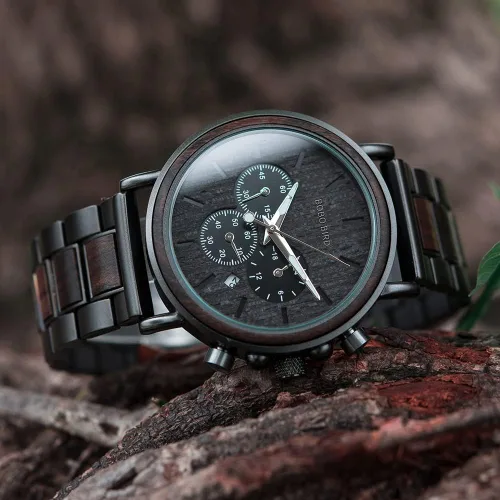 Miniatura 3 de 2win Reloj de madera grabado para novio, mi hombre, prometido, marido, relojes de madera personalizados para hombres, cumpleaños, aniversario, reloj