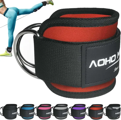 Miniatura 18 de AOHO MOOON - Brazalete de tobillo para máquina de cable, accesorios de gimnasio para mujeres y hombres, puños de tobillo de neopreno para patadas