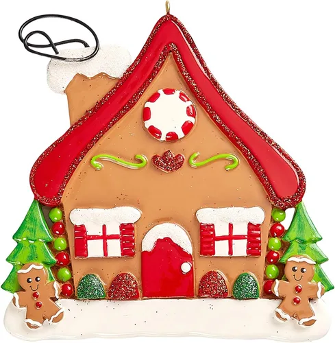Miniatura 3 de Adorno 3D personalizado para la primera Navidad en el nuevo hogar 2025 Corona de casa de jengibre nuestro primer adorno para el hogar 2025 adornos