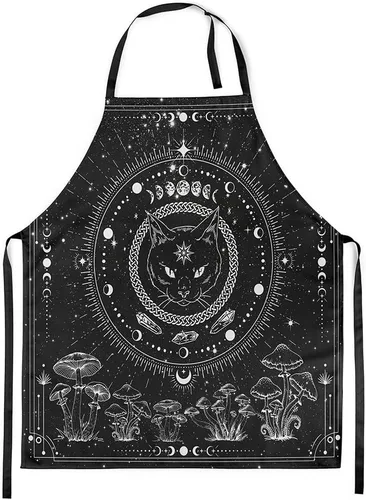 Miniatura 12 de Castle Fairy Delantal de chef negro impermeable delantales para cocinar hornear pintura
