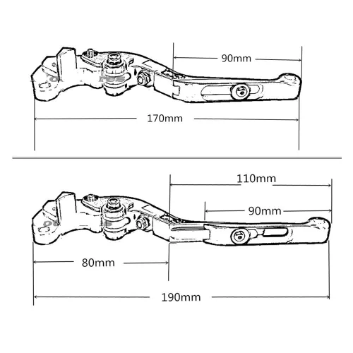 Miniatura 4 de Palanca de embrague de freno motocicleta plegable extensible CNC Moto ajustable embrague palancas de freno para BA y JAJ Pulsar 200 NS/200 RS/200 AS