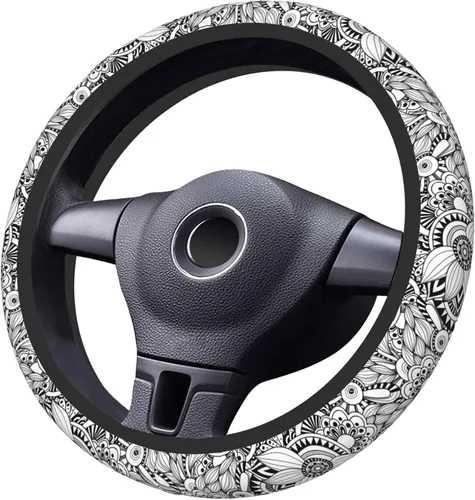 Miniatura 5 de Funda protectora para volante de automóvil de 15 pulgadas para mujeres y hombres, funda protectora de neopreno antideslizante para volante