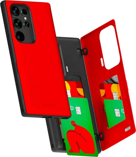 Miniatura 35 de GOOSPERY Funda tipo cartera para Samsung Galaxy S22 Ultra, [tarjetero] parachoques magnético de puerta con cierre automático, cubierta protectora