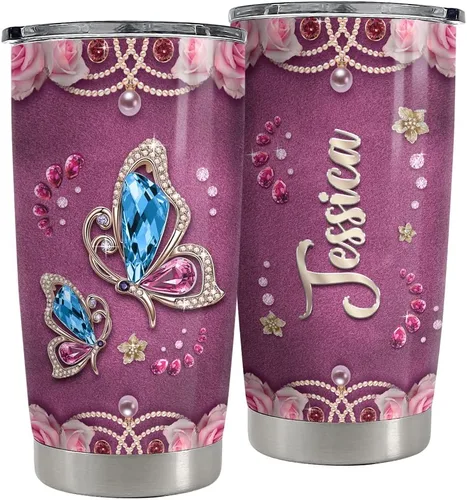 Miniatura 18 de SANDJEST Taza personalizada para mejor amiga Definición de mejor amiga Tazas de 20oz 30oz con tapa, regalo para mujeres, niñas, mejores amigas