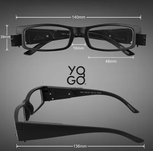 Miniatura 3 de Yogo Vision Reading Glasses with Light Bright LED Lighted Magnifier Nightime Reader Women Men Lighted Eye Glasses 2pk