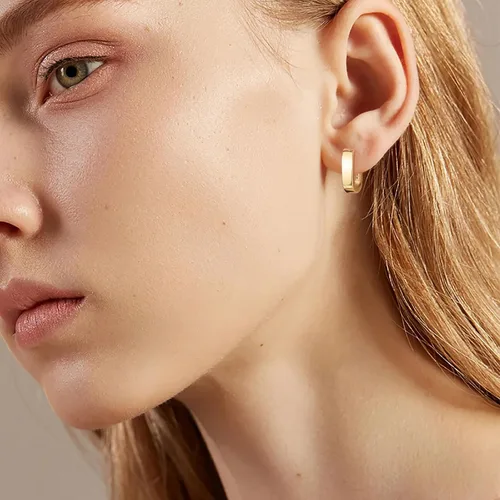 Miniatura 3 de Juego de 9 pares de aretes de aro de oro grueso para mujer, chapados en oro de 14 quilates, hipoalergénicos, trenzados, joyería gruesa