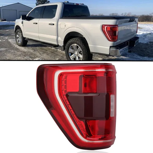 Conjunto de luz trasera para Ford F150 XLT 2021 2022 2023 Lámpara de freno trasera tipo halógeno Punto ciego lado izquierdo del conductor Replsce