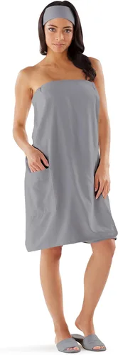 Miniatura 8 de Boca Terry - Toalla de baño de microfibra para mujer, toalla de baño con broches para después de la ducha, gimnasio, sauna, playa o piscina.