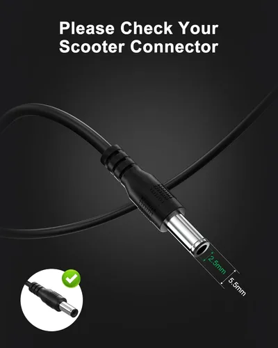 Miniatura 4 de VHBW Cargador de 42V 2A para patinete eléctrico–Compatible con GoTrax GXL V2, Apex, XR Ultra, patinetes eléctricos con batería de litio de 36V