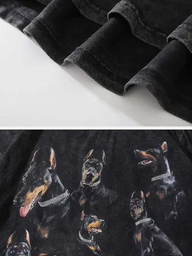 Miniatura 8 de Vamtac Mens Oversized Washed Doberman Graphic Tees Casual Summer Tops Streetwear Aesthetic T-Shirt Unisex