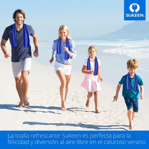 Miniatura 7 de Sukeen Paquete de 4 toallas refrescantes (40 x 12 pulgadas), toalla de hielo, toalla suave y transpirable, toalla de microfibra para yoga