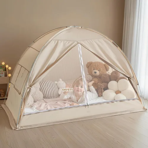 Miniatura 12 de Alvantor® Starlight Toldo para cama de ensueño, tienda de juegos para niños, espacio de privacidad, tamaño individual, para dormir en interiores