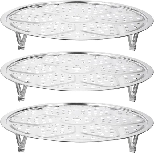 Miniatura 15 de uxcell Rejilla de vaporización de acero inoxidable con soporte, bandeja de vaporización de 26 cm para utensilios de cocina al vapor, olla a presión